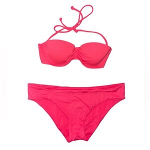 Victoria’s Secret Neon Pink Bandeau/Classic Hipster Bikini